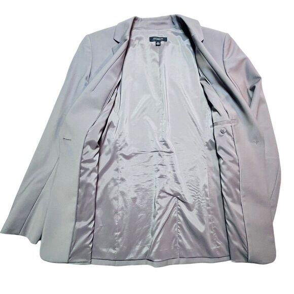 Ann Taylor Gray Taupe Wool Blazer 2 Tall 2T - Picture 6 of 12